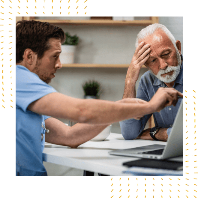 Hombre recibiendo orientación médica sobre enfermedadesl como el VPH